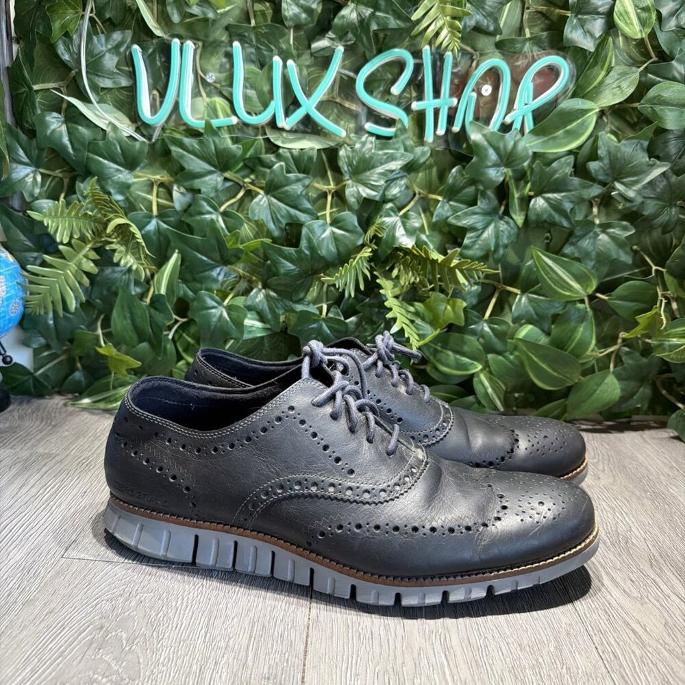 Cole Haan ZERØGRAND Wingtip Oxford Navy Ink Ironstone Men’s 11.5 C25005 Shoes